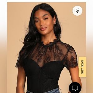 Lulu’s Black Lace Corset Bodysuit